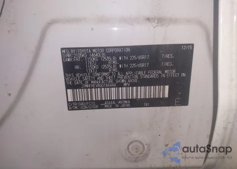 2016 Toyota Rav4 Xle из США, поврежденный, VIN JTMRFREV8GD184444